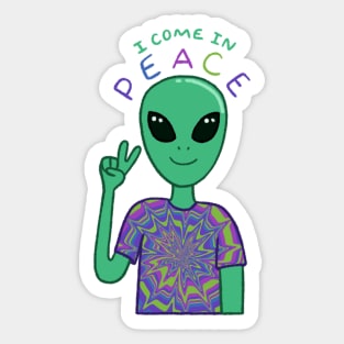 I Come In Peace Sticker